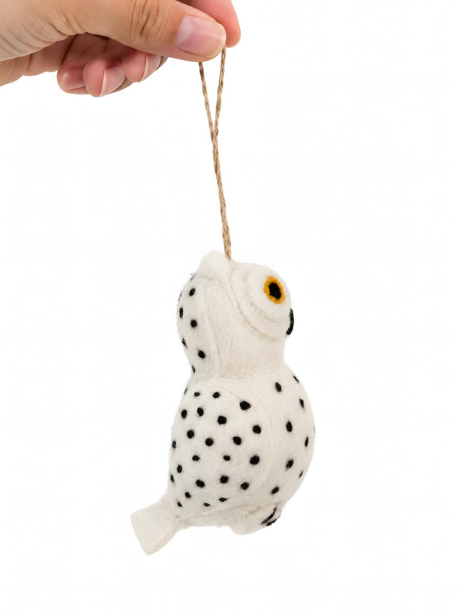 Arctic Animal Felt Ornament Set of 3 – Owl, Whale & Polar Bear