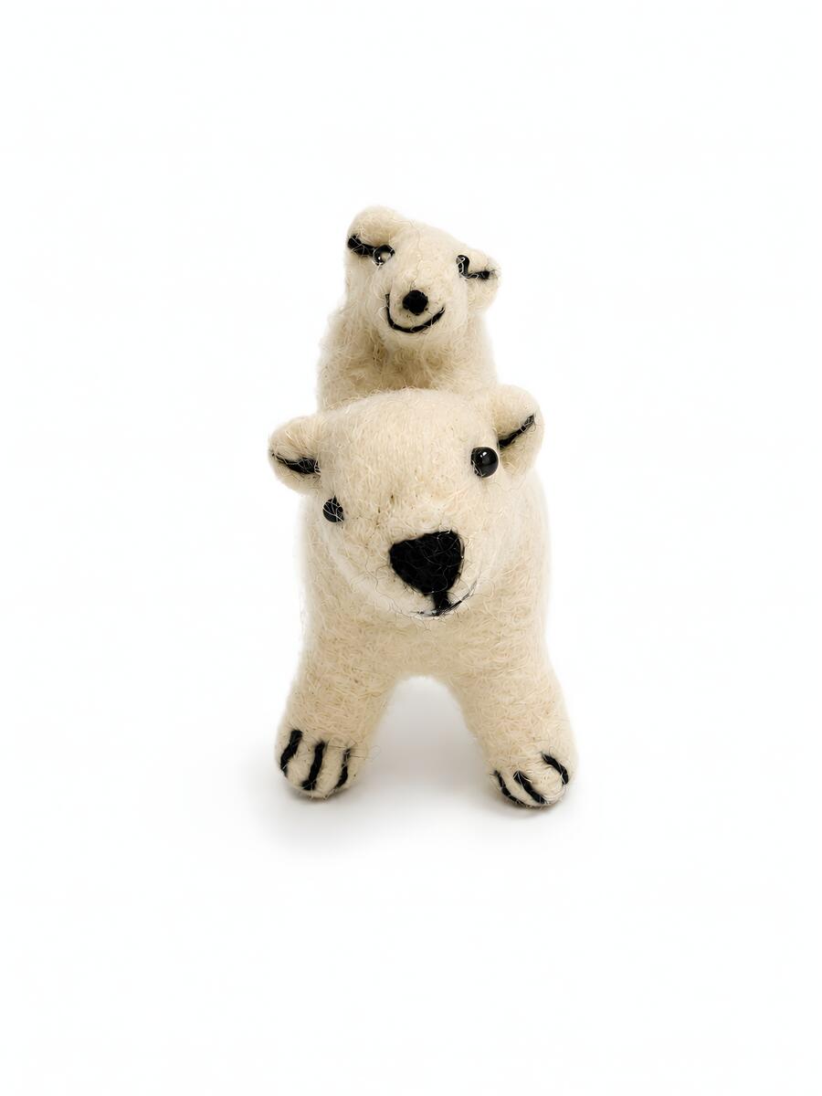 Arctic Animal Felt Ornament Set of 3 – Owl, Whale & Polar Bear