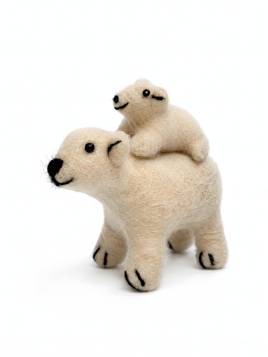 Arctic Animal Felt Ornament Set of 3 – Owl, Whale & Polar Bear
