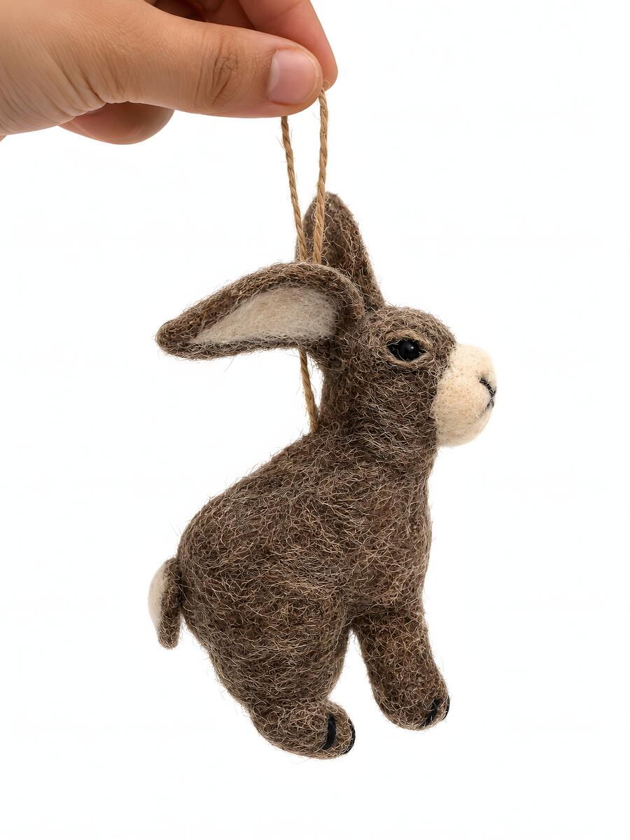 Handmade Felt Animals Nursery Decor (Tortoise + Rabbit + Carrot)