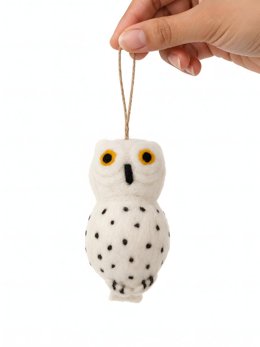 Arctic Animal Felt Ornament Set of 3 – Owl, Whale & Polar Bear