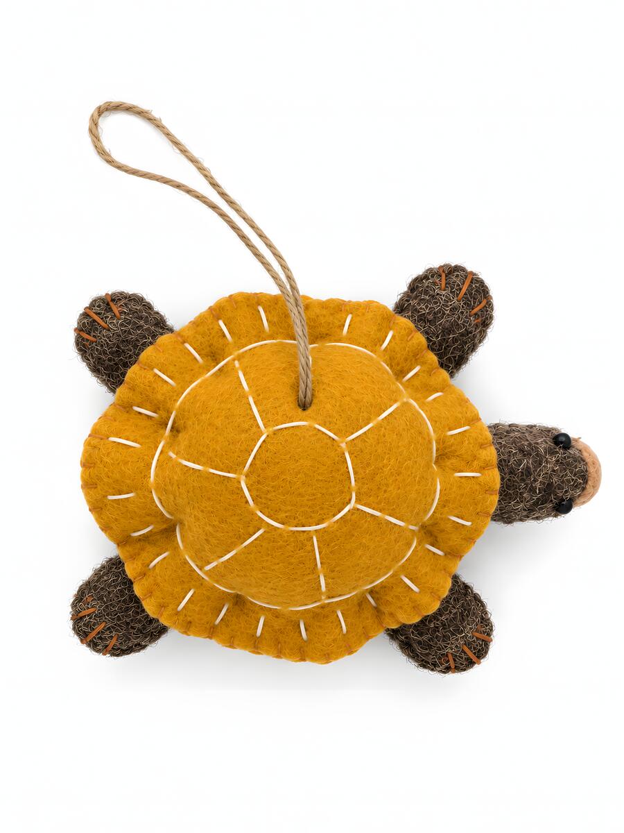 Handmade Felt Animals Nursery Decor (Tortoise + Rabbit + Carrot)