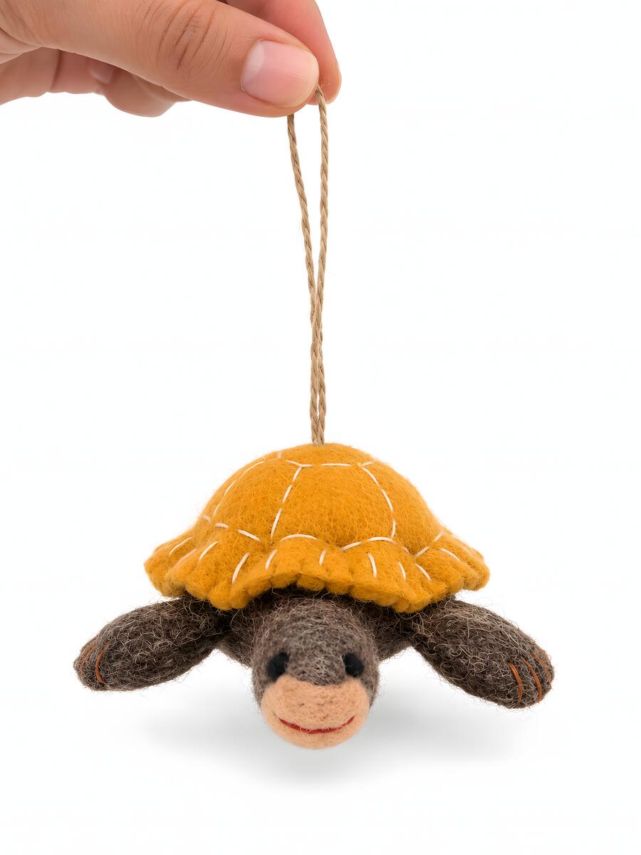 Handmade Felt Animals Nursery Decor (Tortoise + Rabbit + Carrot)