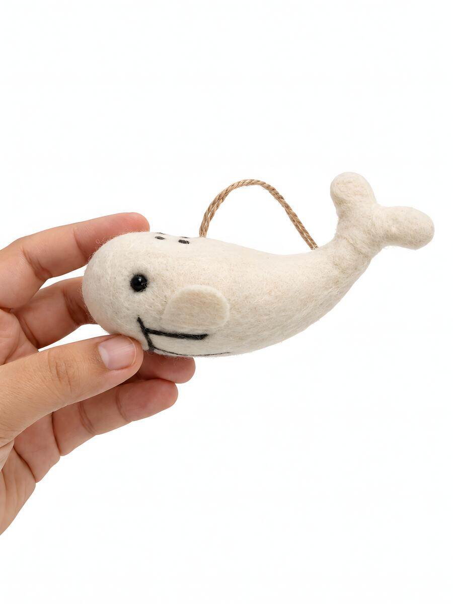 Arctic Animal Felt Ornament Set of 3 – Owl, Whale & Polar Bear