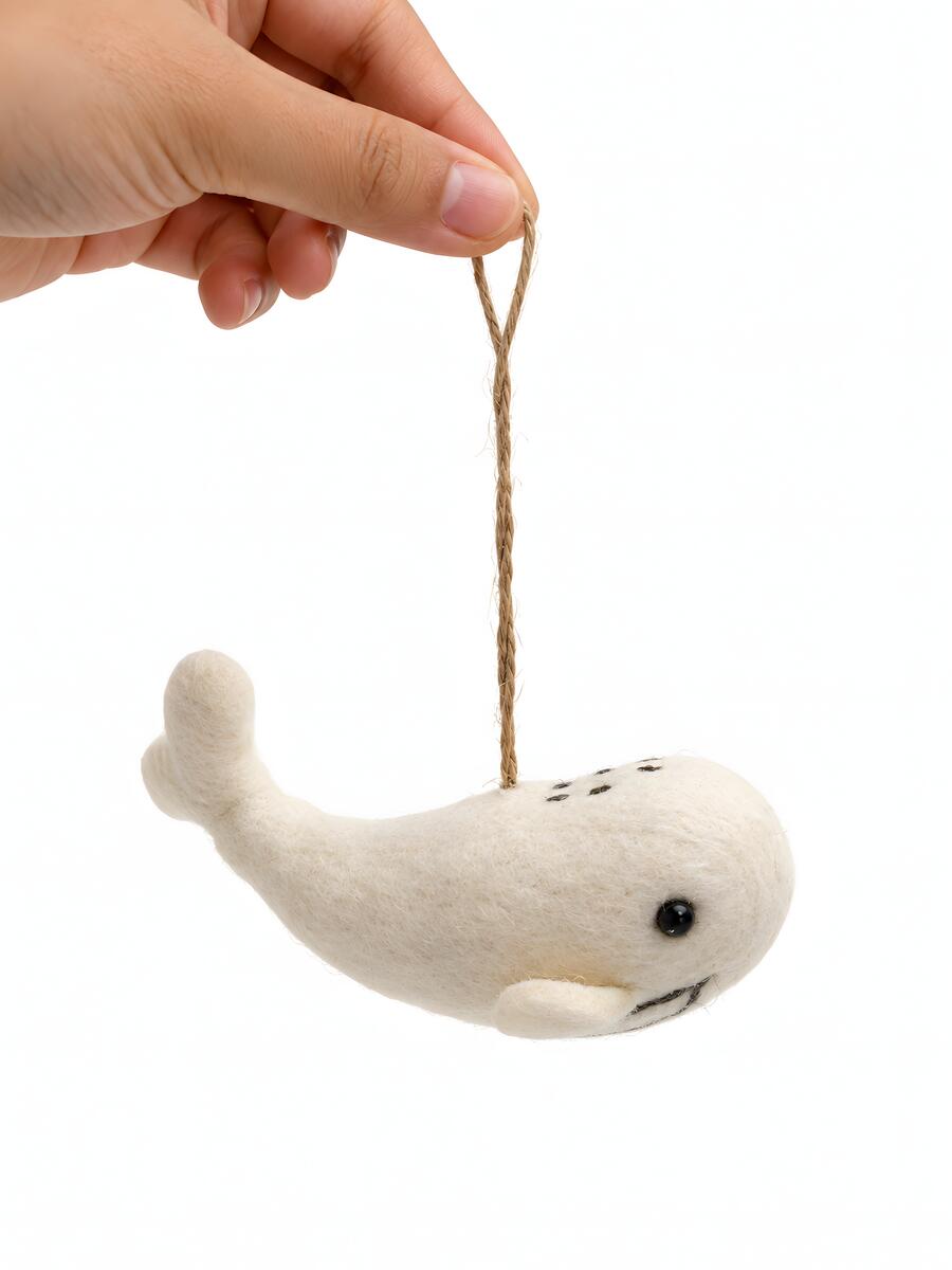 Arctic Animal Felt Ornament Set of 3 – Owl, Whale & Polar Bear