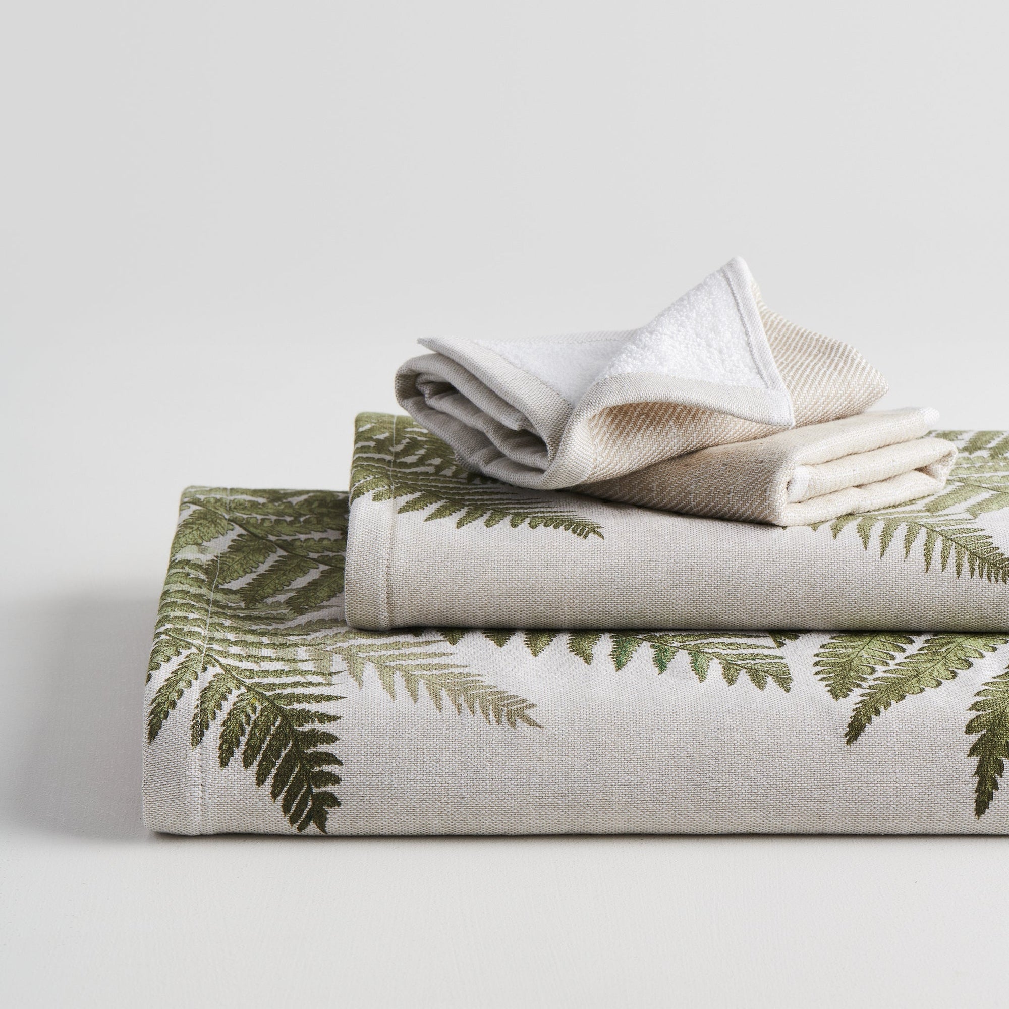 Fern Print Cotton Bamboo | Hammam Terry Towels Set
