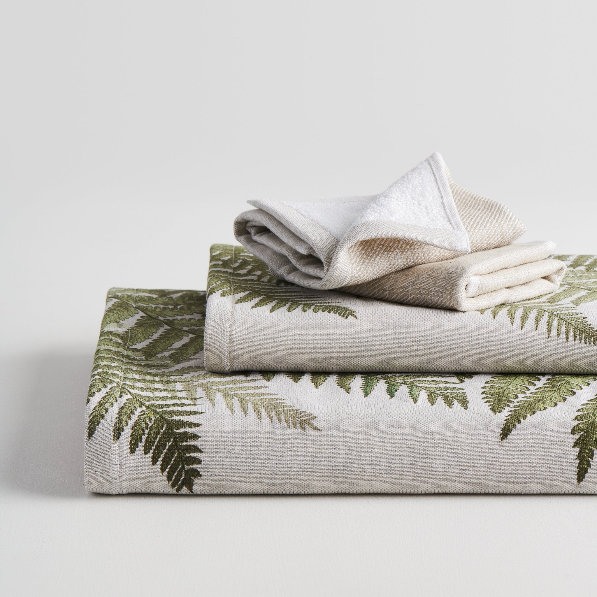 Fern Print Cotton Bamboo | Hammam Terry Towels Set