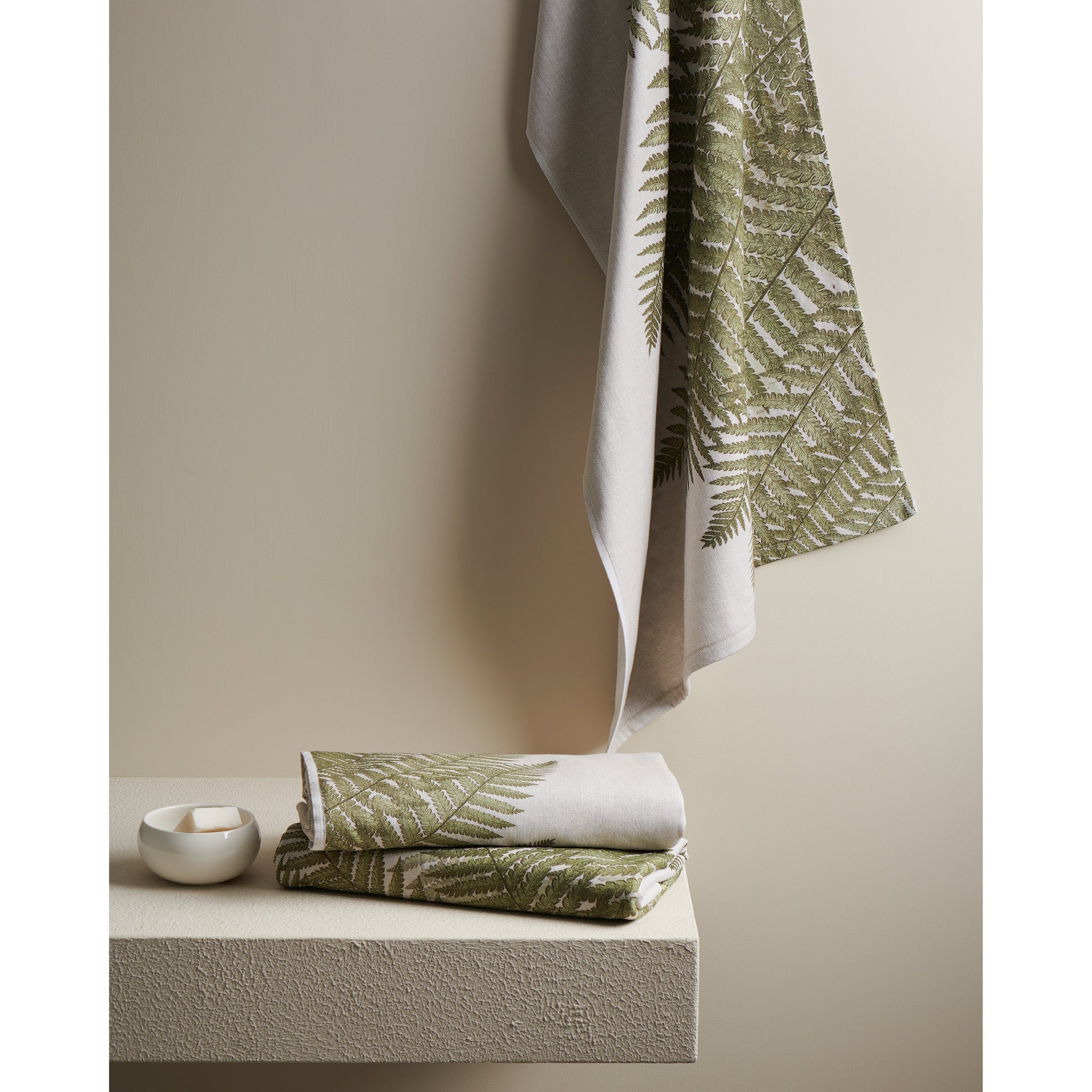Fern Print Cotton Bamboo | Hammam Terry Towels Set - Product Image 