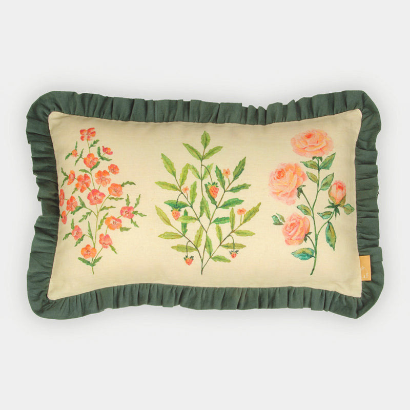 Fiora Ivory Linen Oblong Cushion Cover