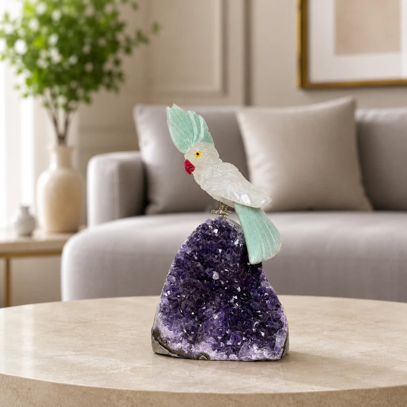 Semi-Precious Gemstone Bird Figure