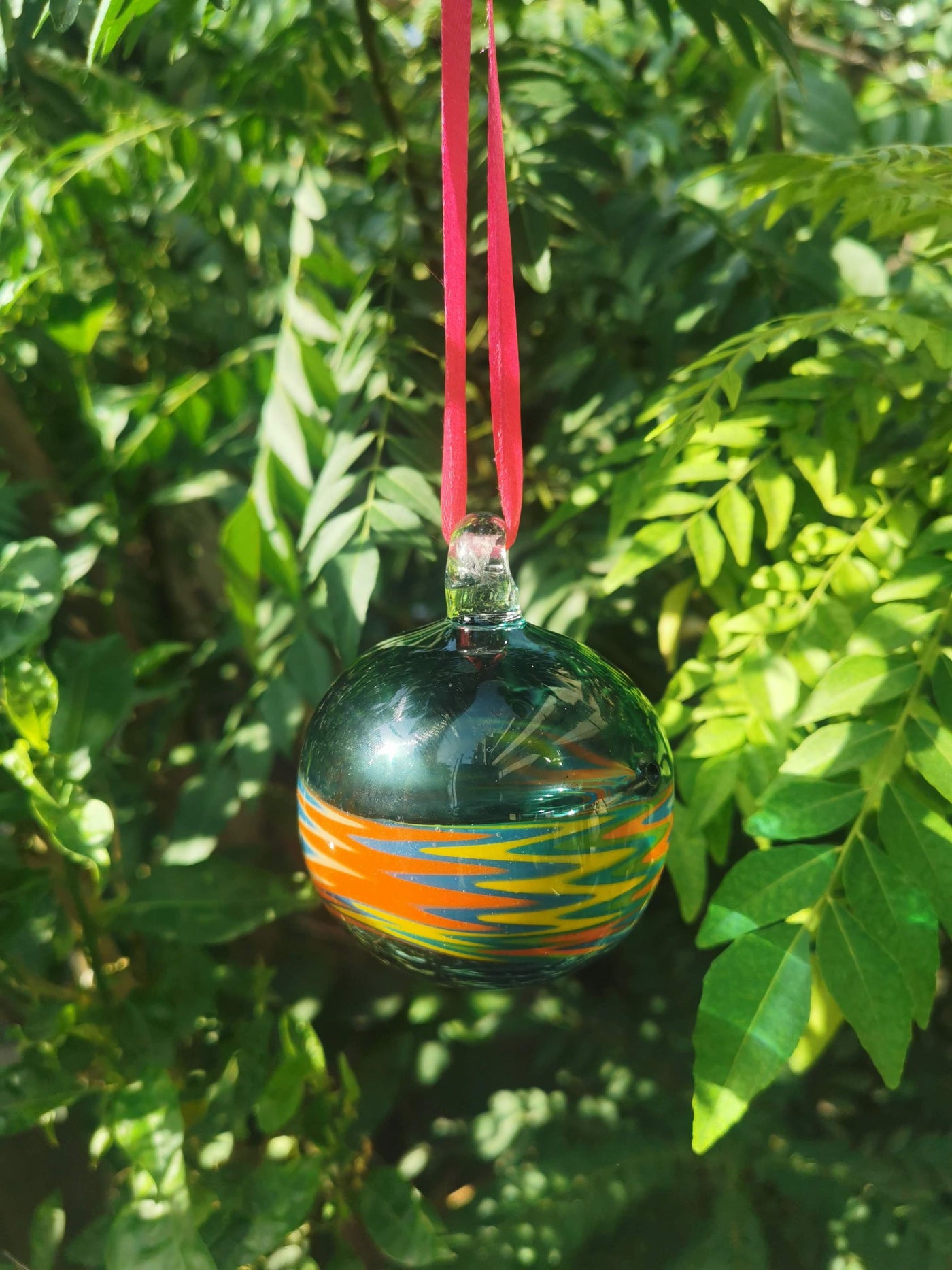 Fiesta Mandala - Handblown Glass Ornament