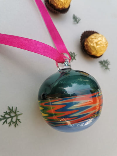 Fiesta Mandala - Handblown Glass Ornament