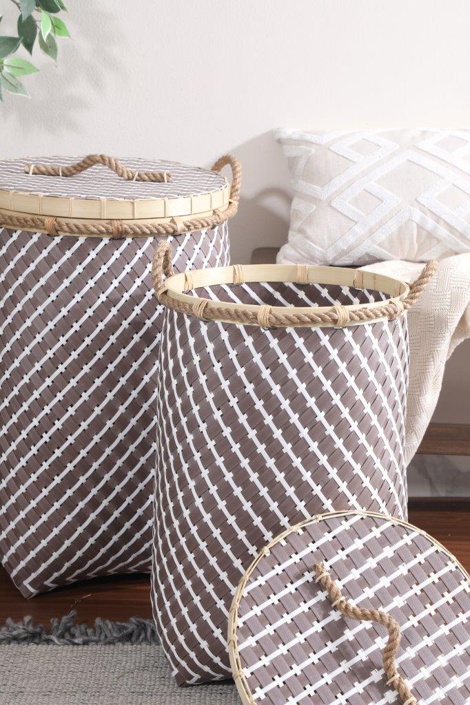 MACON BASKET BROWN WHITE