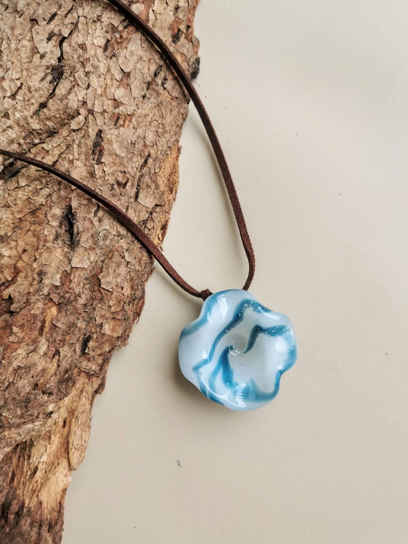 Flower Series Necklace - Blue Ripple