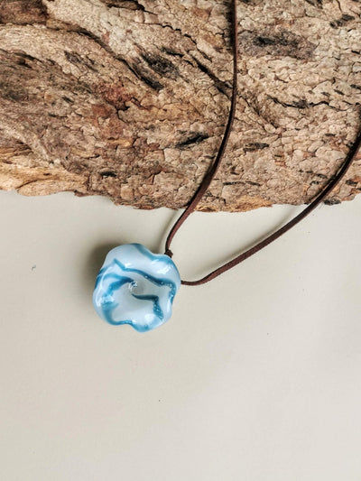 Flower Series Necklace - Blue Ripple