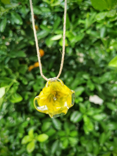 Flower Series Necklace - Yellow Abstract