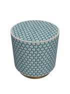 Inlay Drum Side Table with Base - Targua