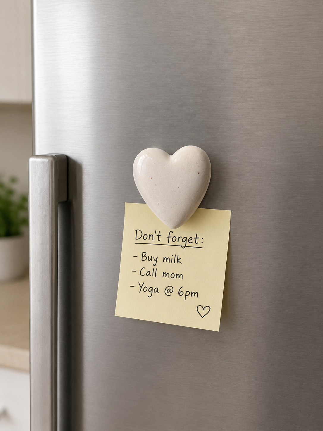 Heart White Ceramic Fridge Magnets (Set of 4) | Minimal Decorative Refrigerator Magnets | ArteCasa - https://artecasa.in/