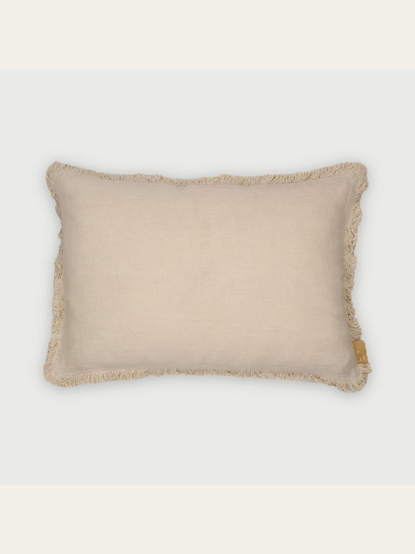 Fringe Oatmeal Oblong Cushion Cover