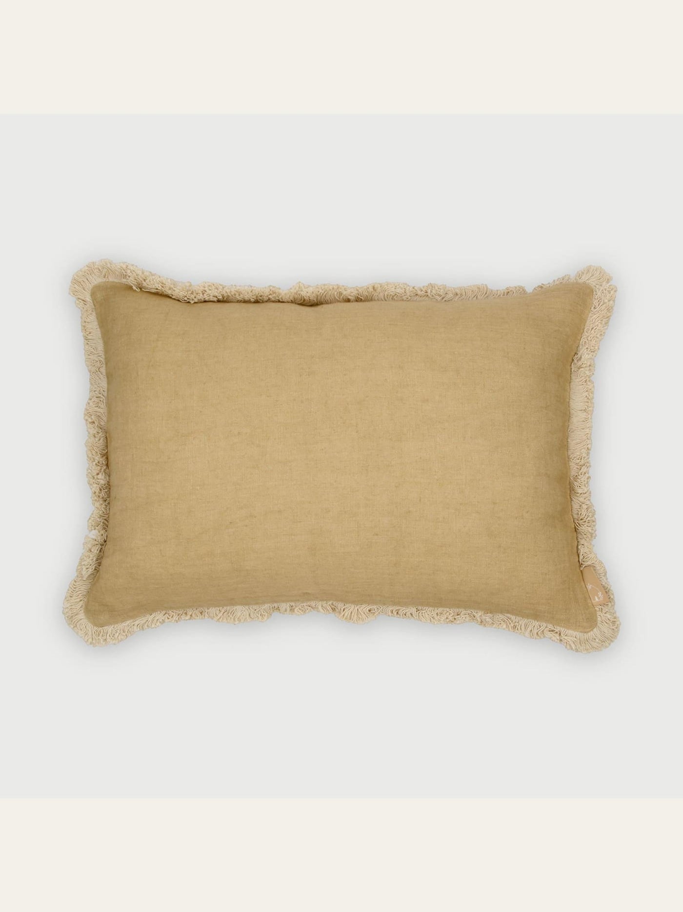 Fringe Ochre Oblong Cushion Cover