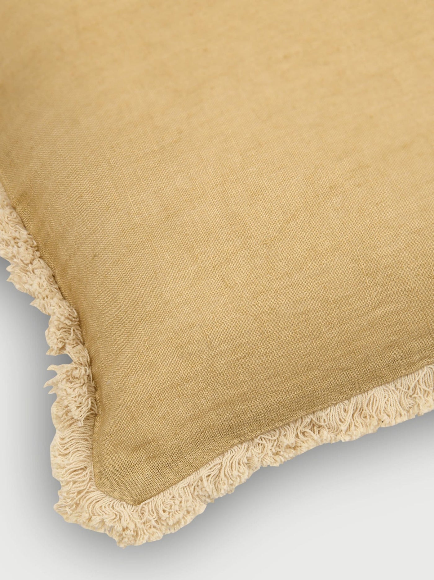 Fringe Ochre Oblong Cushion Cover