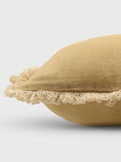 Fringe Ochre Oblong Cushion Cover