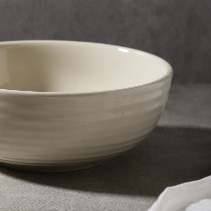 Ivory White Ceramic Serving Bowl
