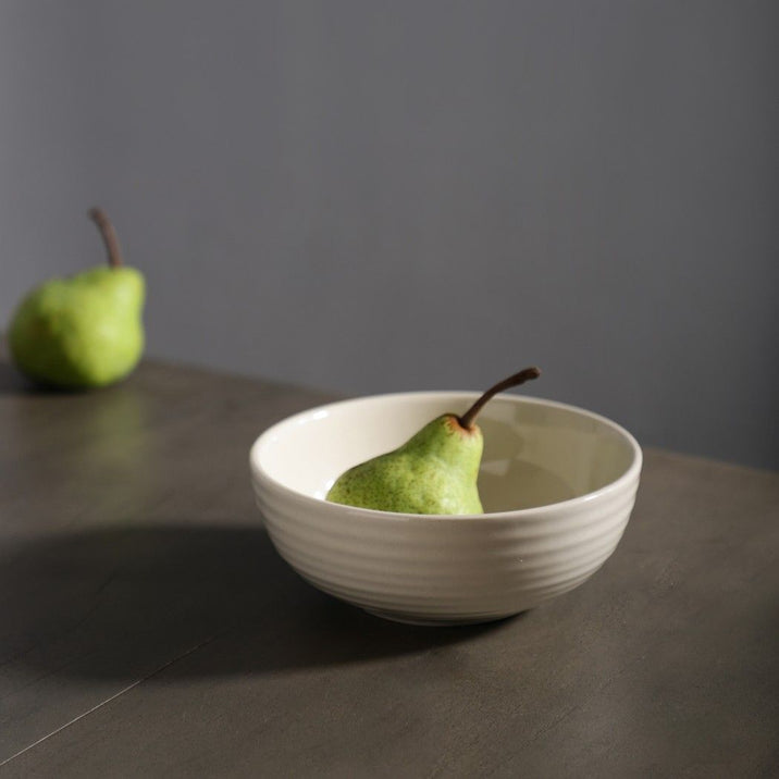 Ivory White Ceramic Serving Bowl
