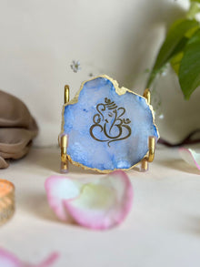 Ganesh Ji Metal Holder with Agate