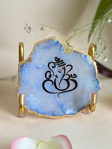 Ganesh Ji Metal Holder with Agate