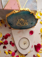 Ganesha Agate & Marble Base Tea Light Holder