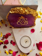 Ganesha Agate & Marble Base Tea Light Holder