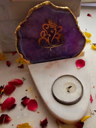 Ganesha Agate & Marble Base Tea Light Holder