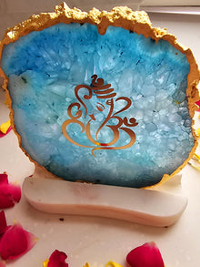 Ganesha Agate with Marble Tea light Religious Home Decor