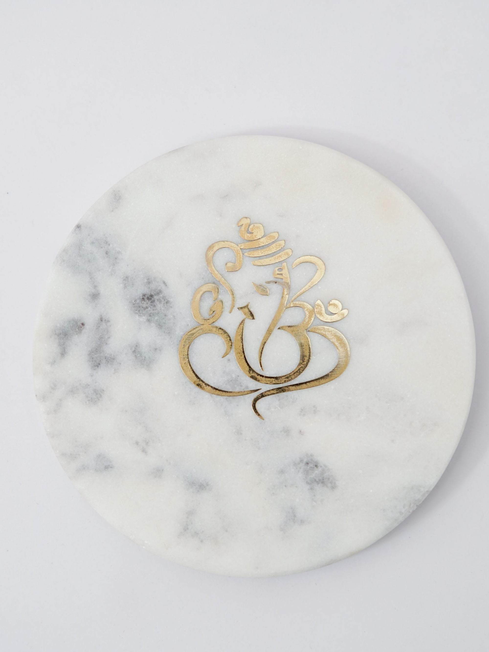 Ganesha with Marble - Metal Holder