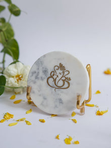 Ganesha with Marble - Metal Holder
