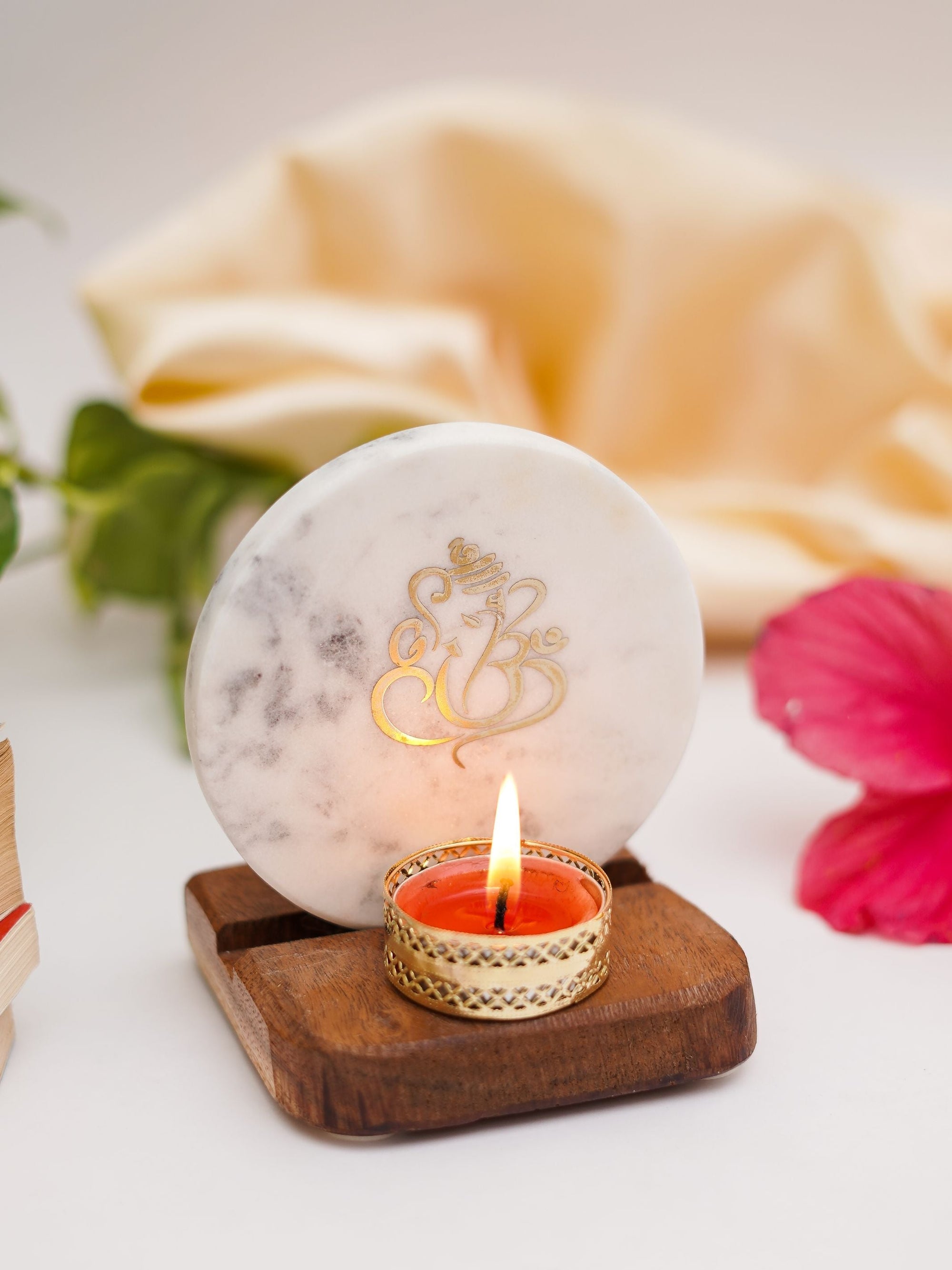 Marble & Wood -  Tea Light Holder