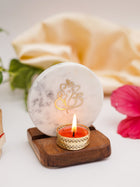Tea Light Holder - Marble & Wood