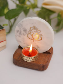 Marble & Wood -  Tea Light Holder