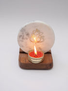 Tea Light Holder - Marble & Wood