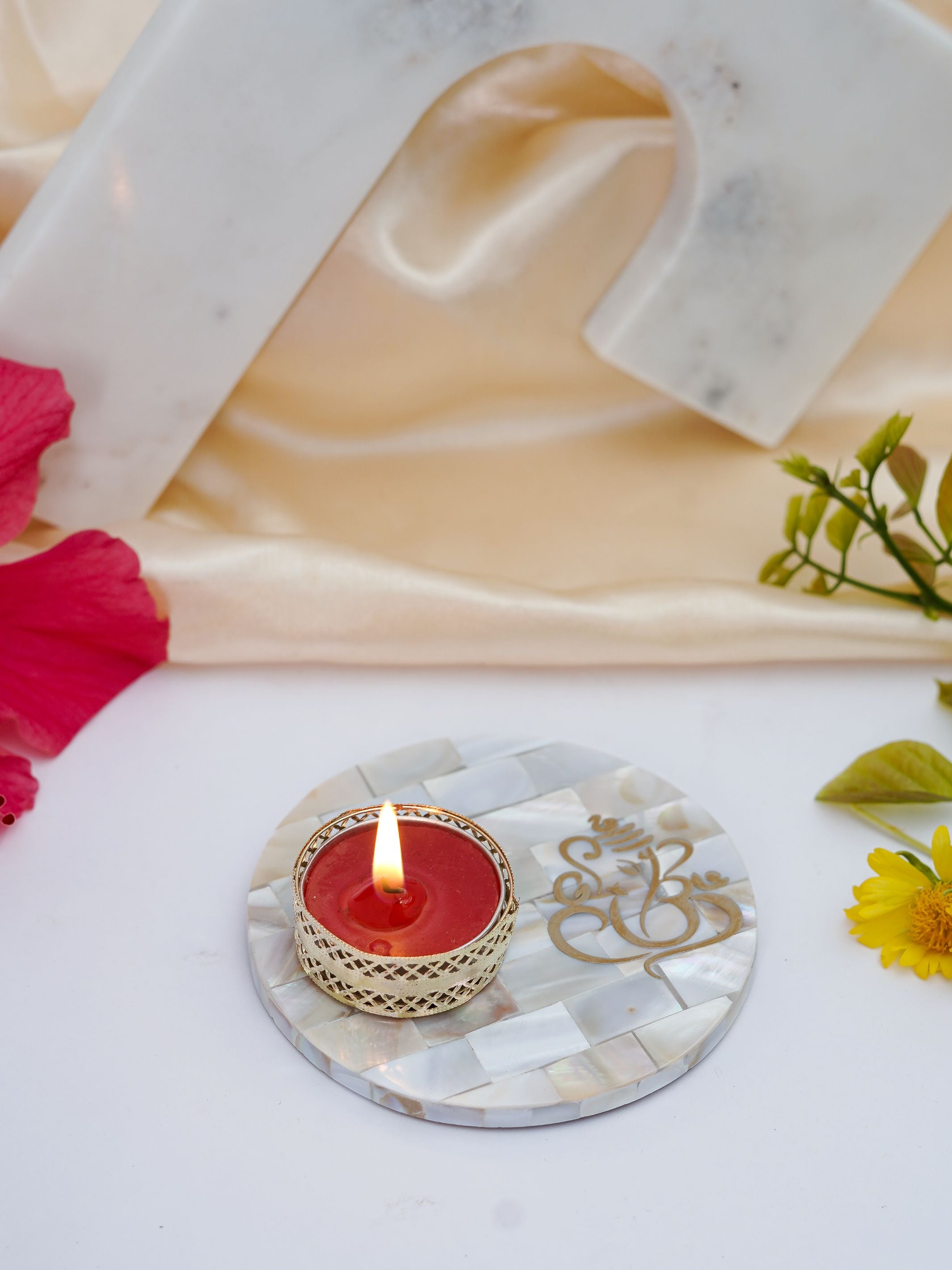 Mother of Pearl Tea Light Holder
