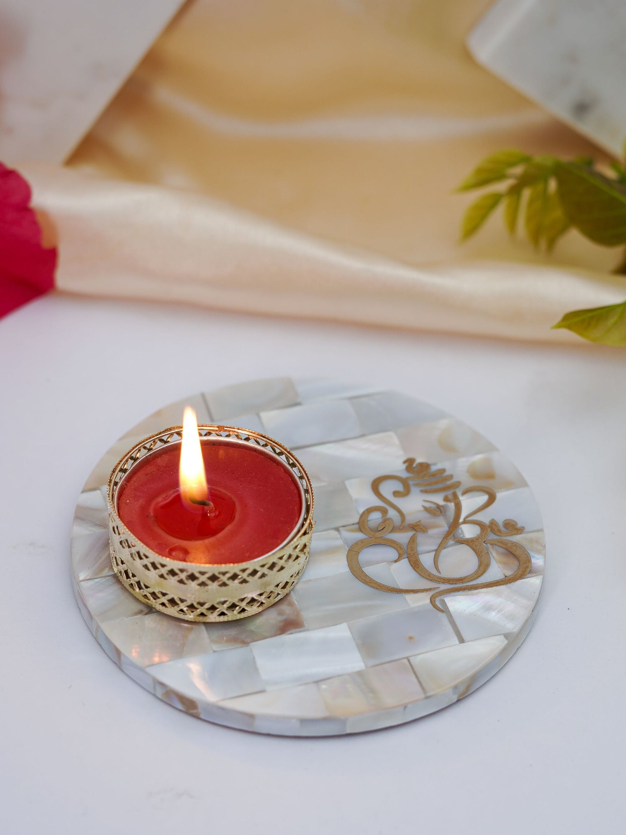 Mother of Pearl Tea Light Holder