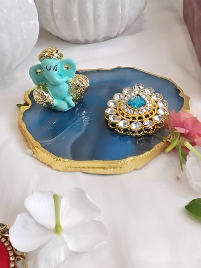 Ganesha with Green Agate Festive Decor Gift Box