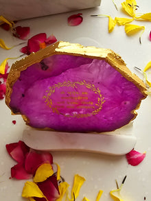 Gayatri Mantra Agate with Marble Tea light Religious Home Decor
