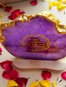 Gayatri Mantra Agate with Marble Tea light Religious Home Decor