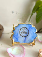 Gayatri Mantra Metal Holder with Agate