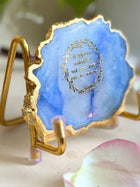 Gayatri Mantra Metal Holder with Agate