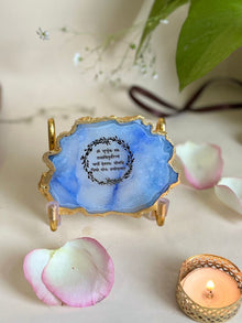 Gayatri Mantra Metal Holder with Agate