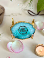 Gayatri Mantra Metal Holder with Agate
