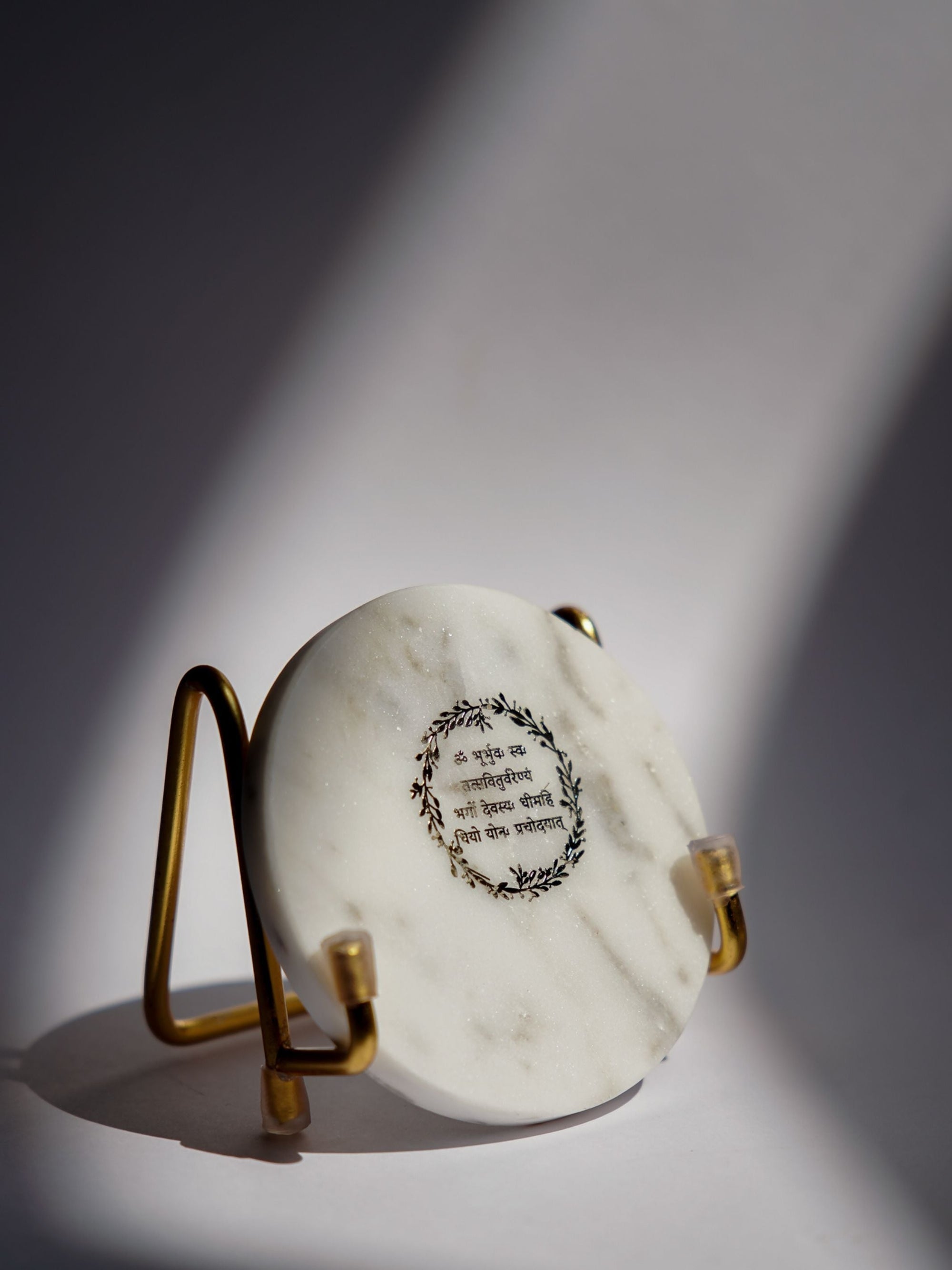 Marble Decor with  Metal Holder